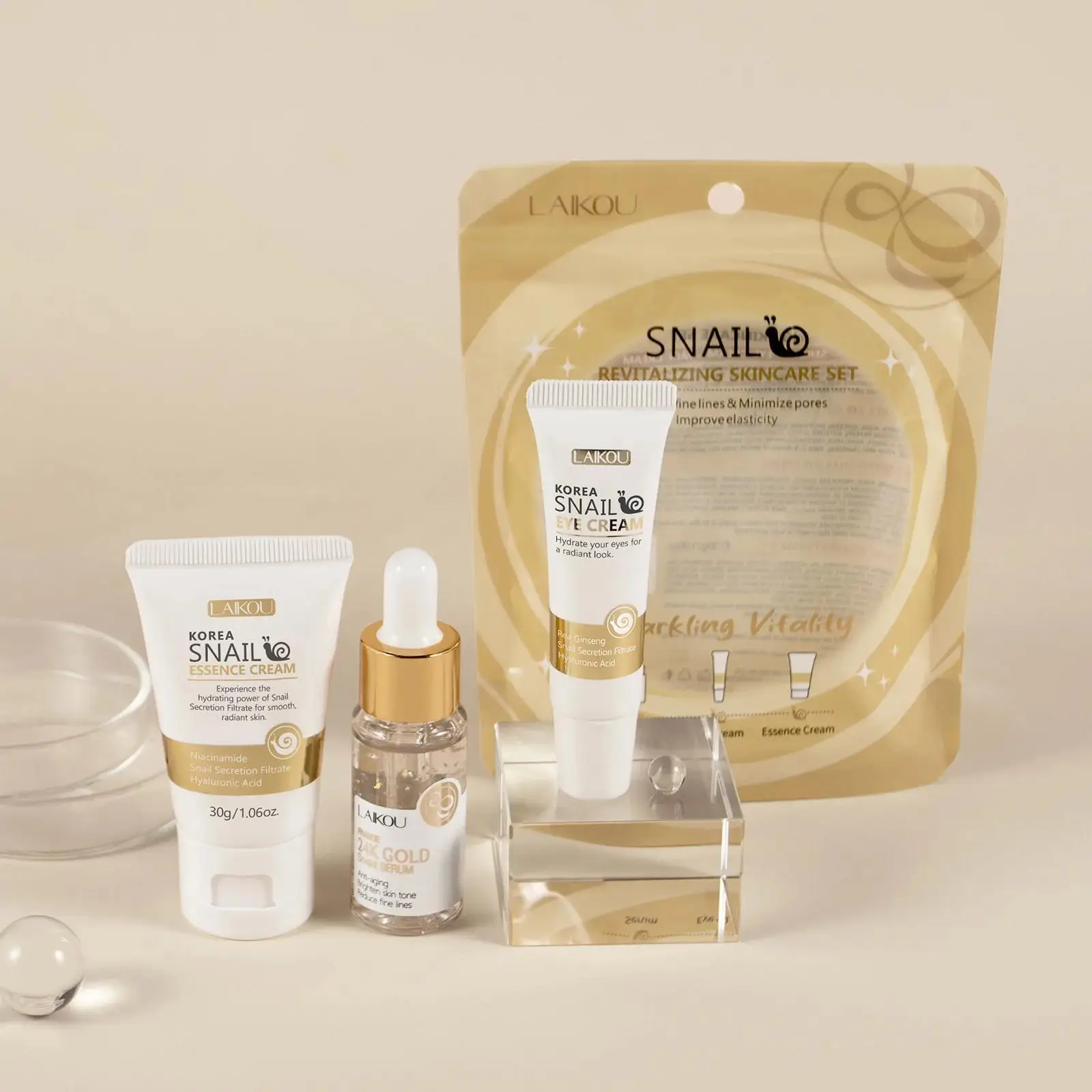Luxury Skincare For Women - 24k ouro caracol reparação soro creme