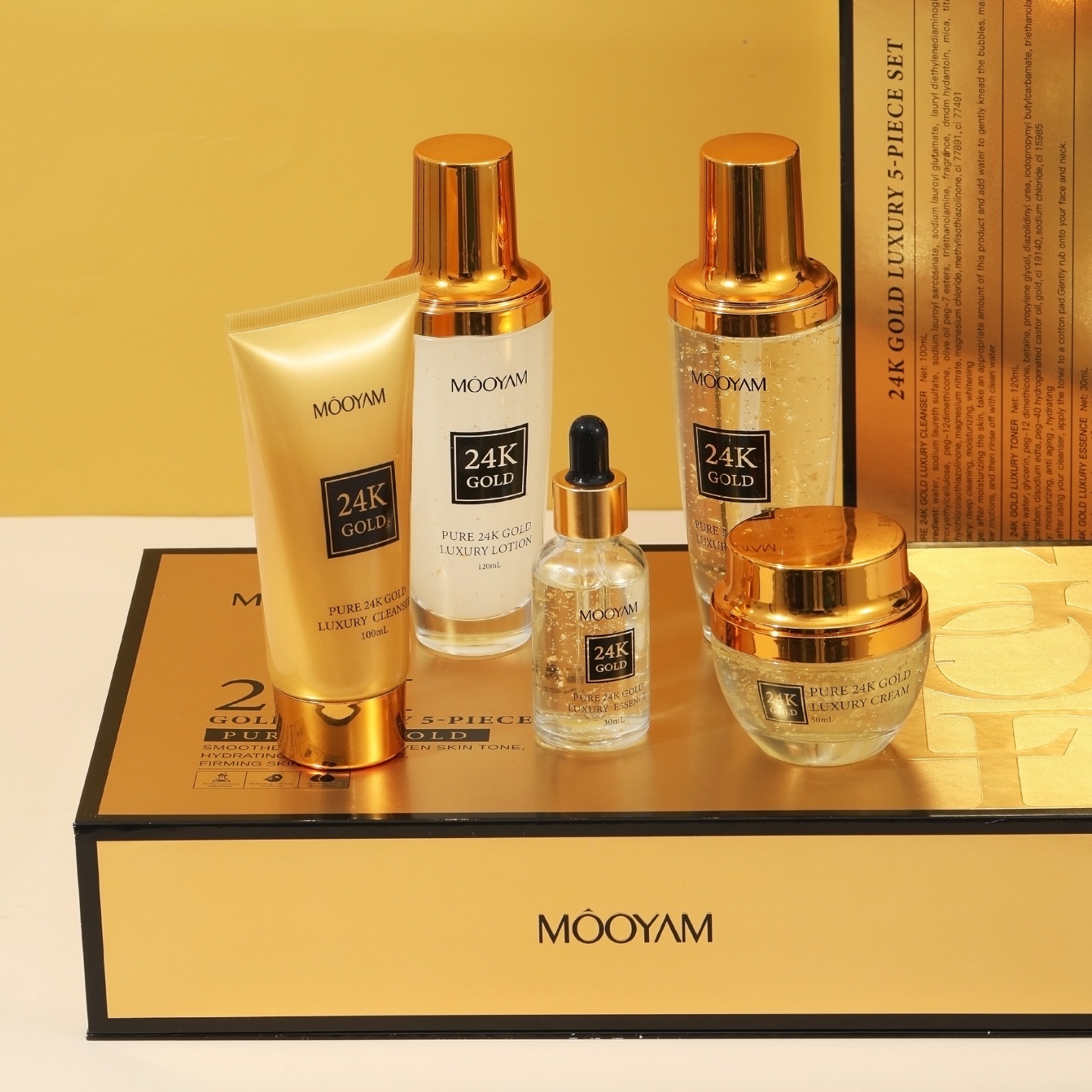 Luxury Skincare Kit - 24k ouro luxo hidratante anti-rugas conjunto