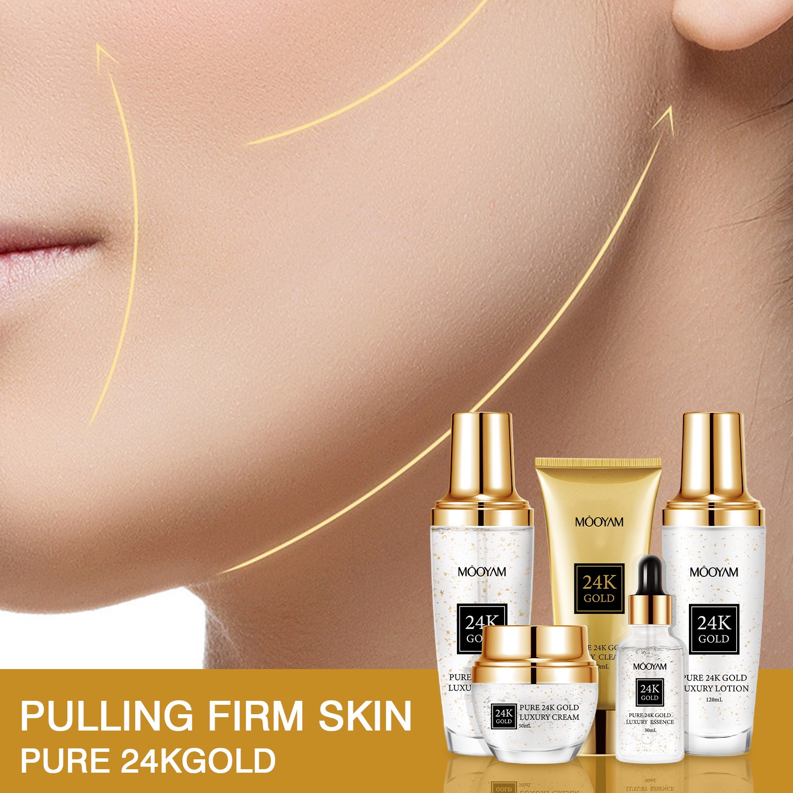 24k ouro luxo hidratante anti- - Luxury Skincare Kit avaliação e preço